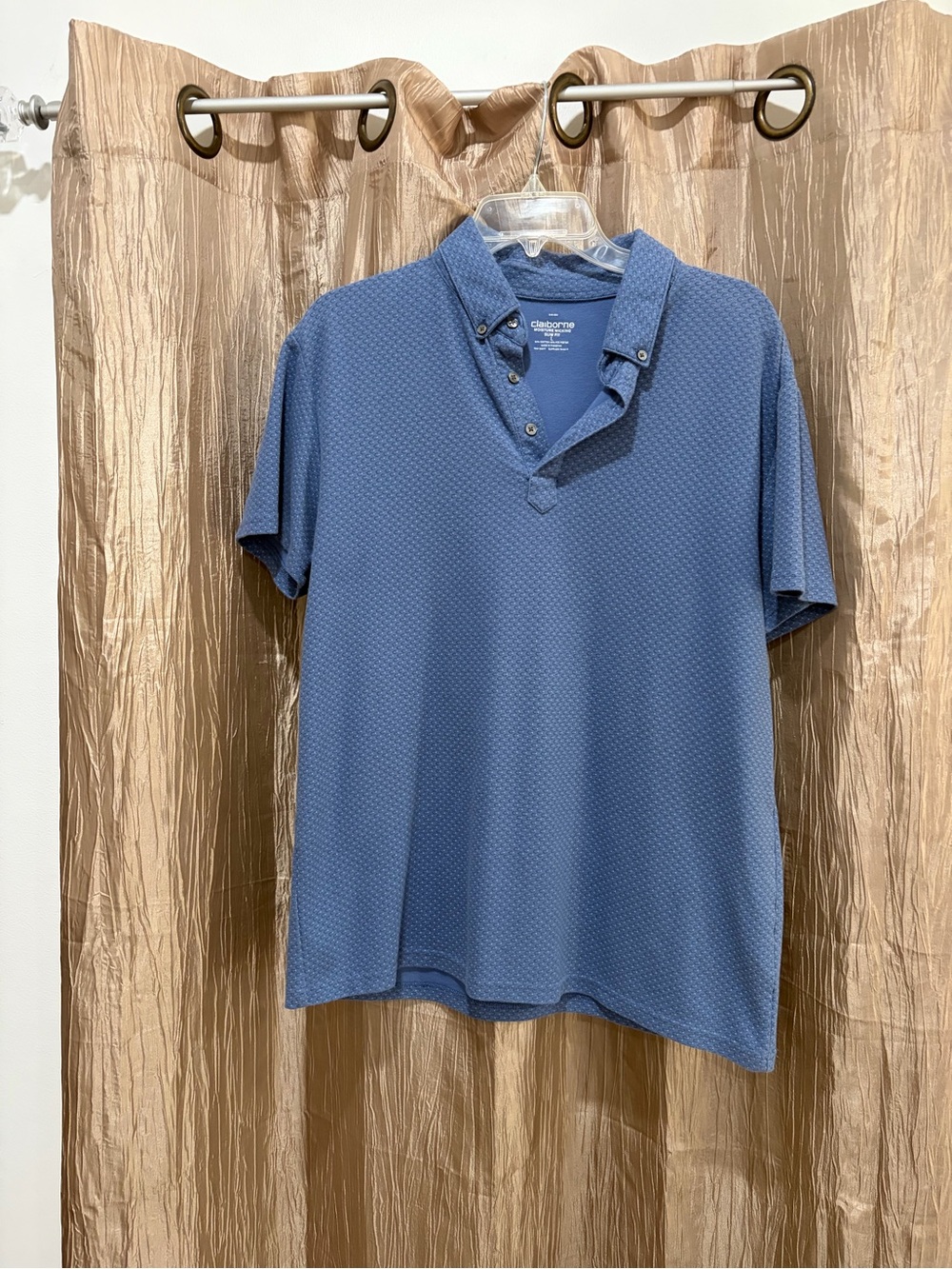 Claiborne Men's Dusty Blue Short-Sleeve Polo